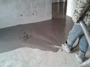 发泡水泥室内保温垫层施工现场